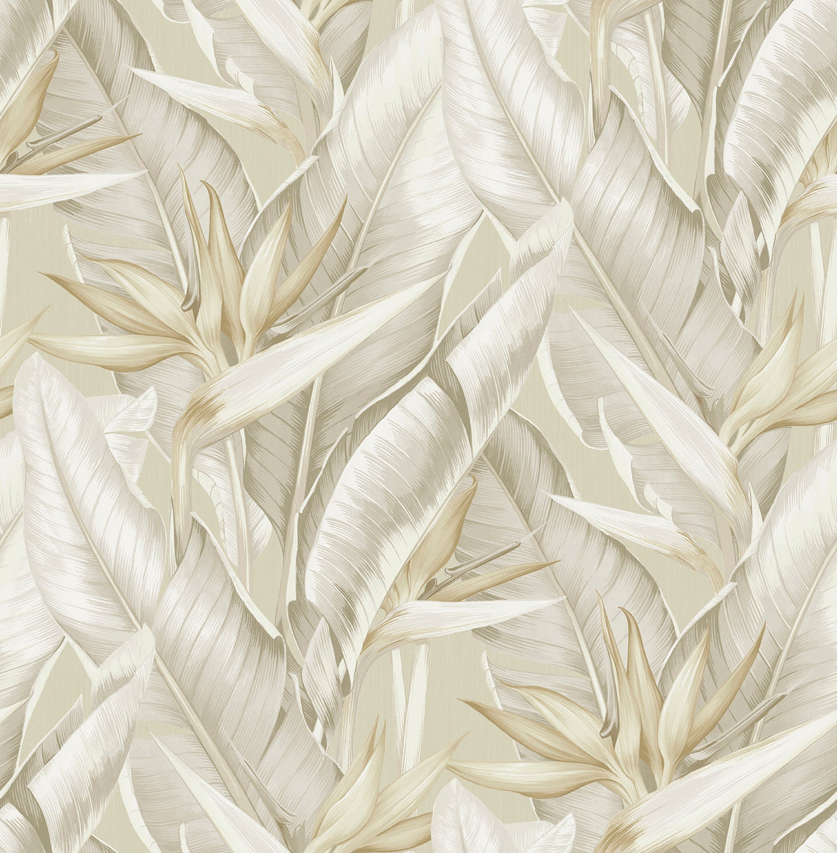 Kenneth James PS40205 Arcadia Beige Banana Leaf Wallpaper