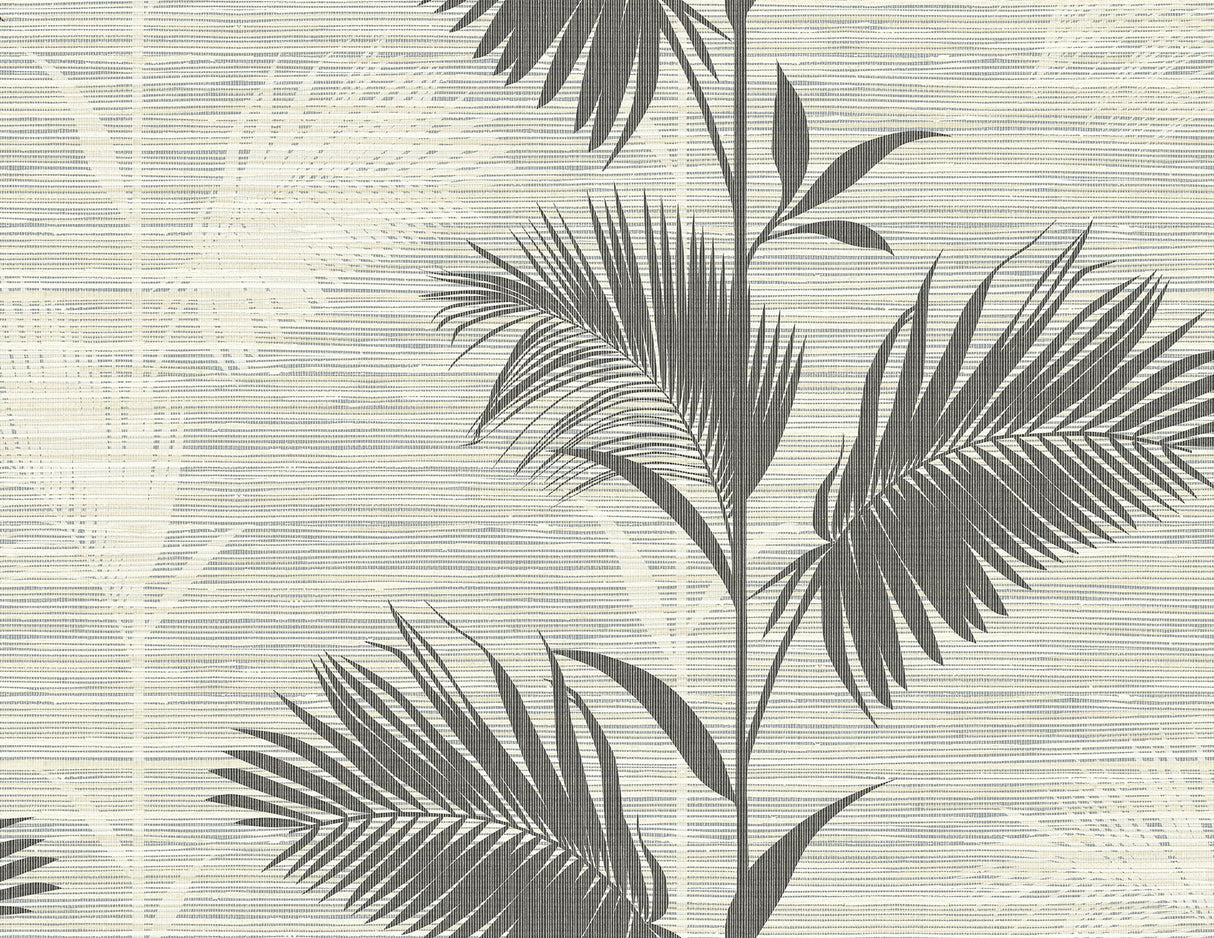 Kenneth James PS40300 Away On Holiday Black Palm Wallpaper