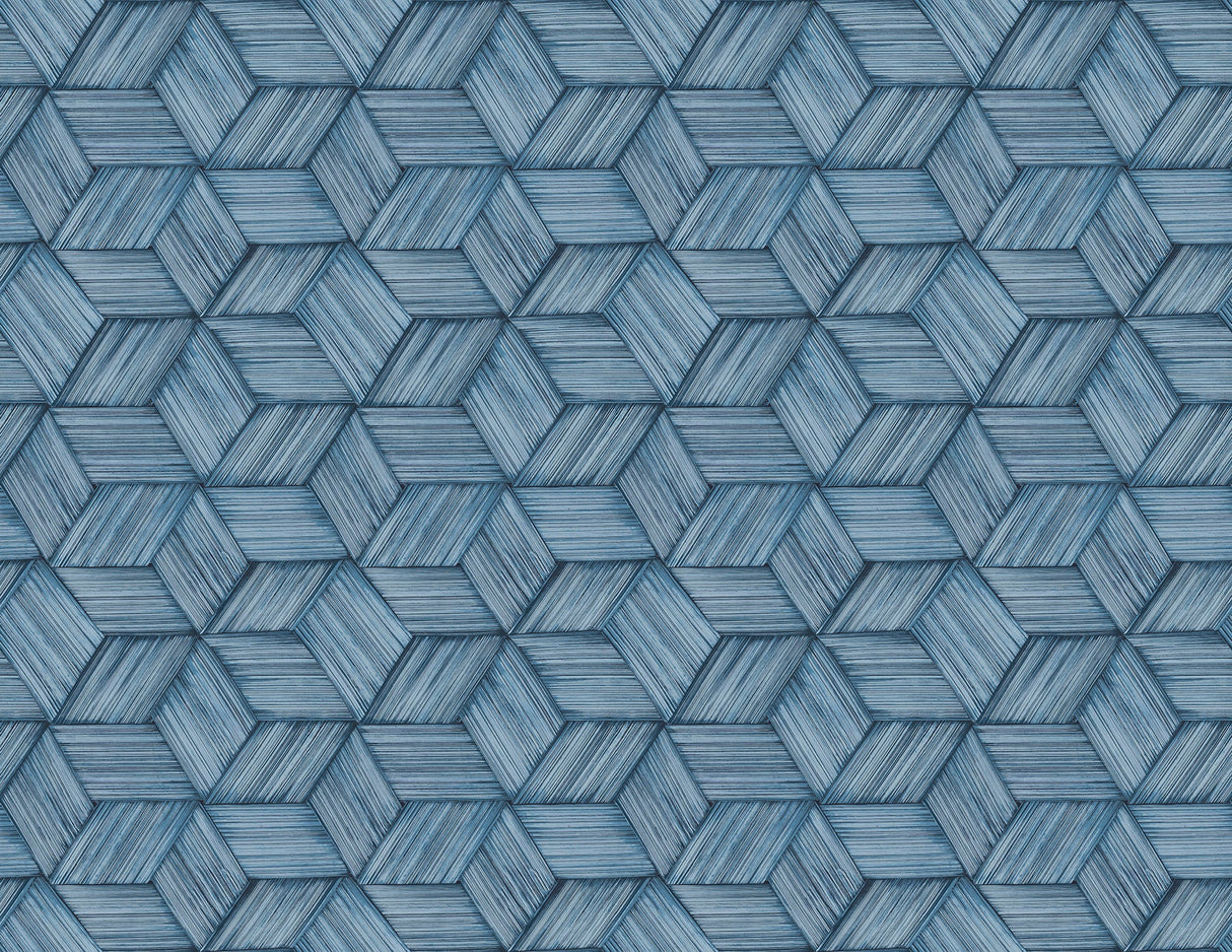 Kenneth James PS41402 Intertwined Blue Geometric Wallpaper