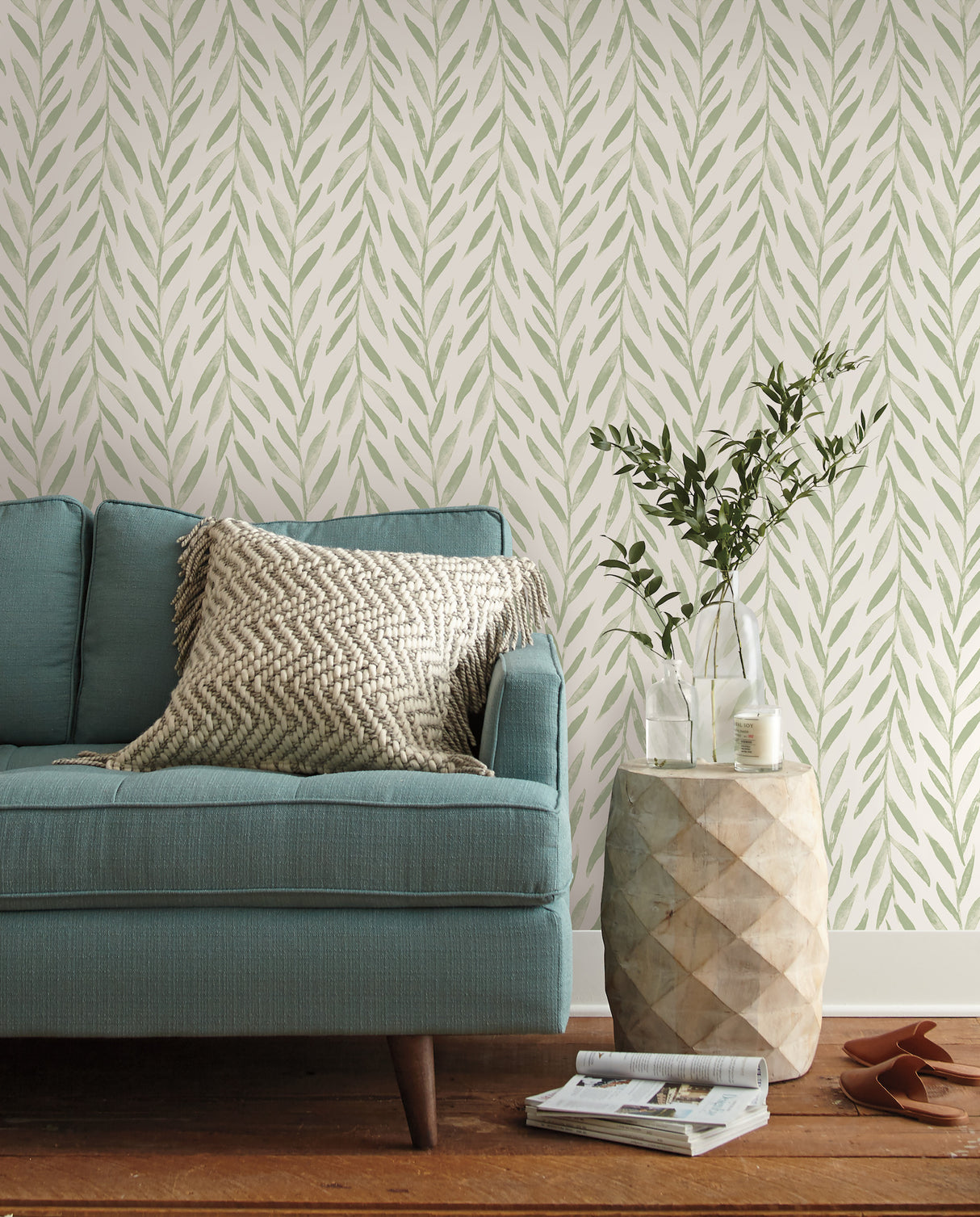 York PSW1016RL Magnolia Home Willow Green Peel & Stick Wallpaper