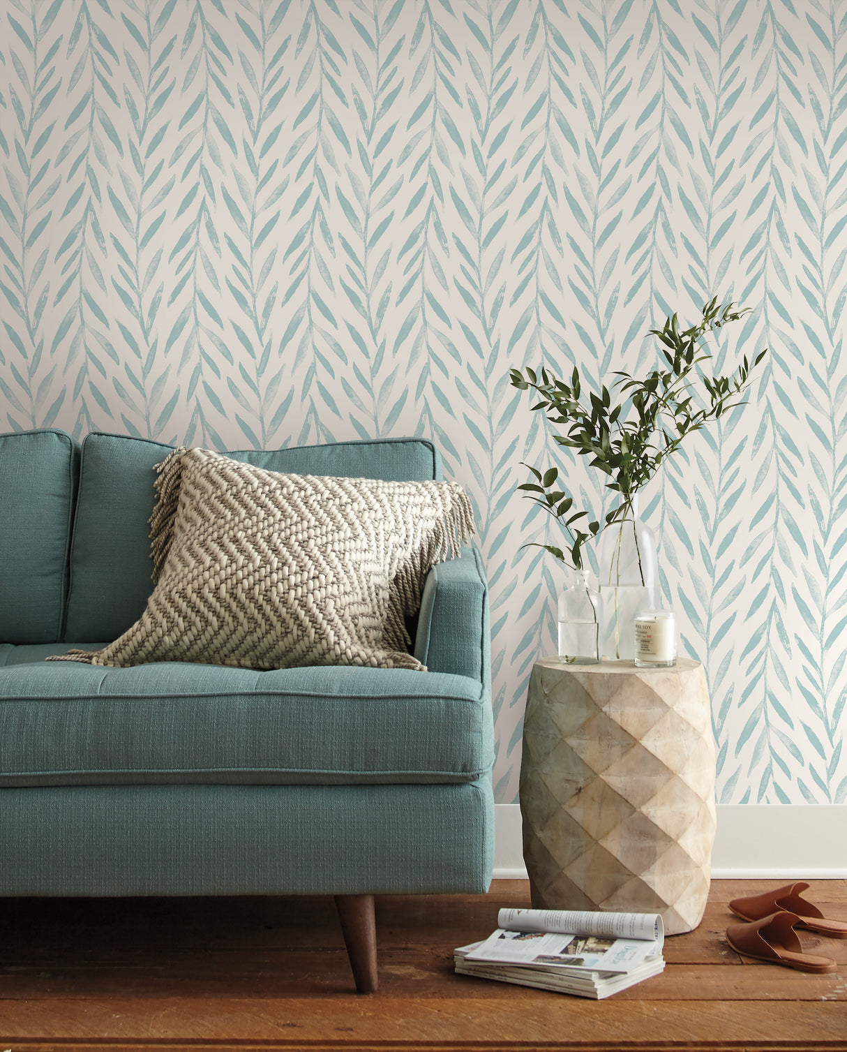 York PSW1019RL Magnolia Home Willow Blue Peel & Stick Wallpaper