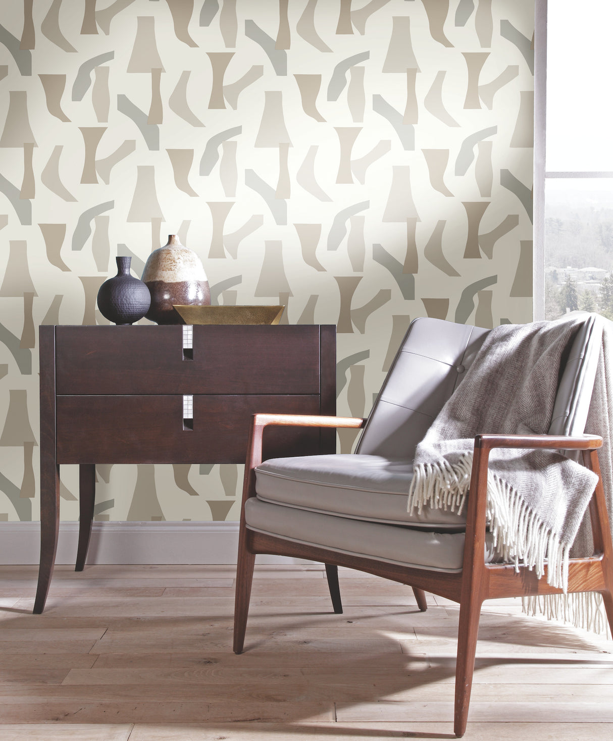 York PSW1056RL Modernist Neutral Peel & Stick Wallpaper