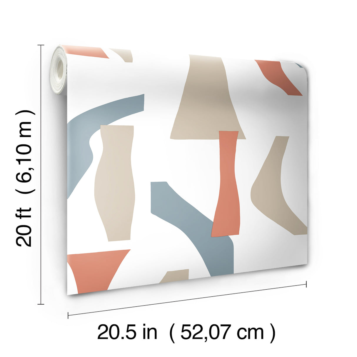 York PSW1058RL Modernist Coral & Blue Peel & Stick Wallpaper