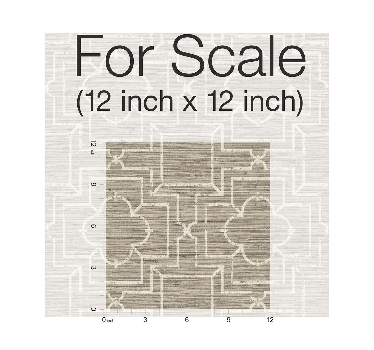 York PSW1067RL Quatrefoil Trellis Neutral Peel & Stick Wallpaper