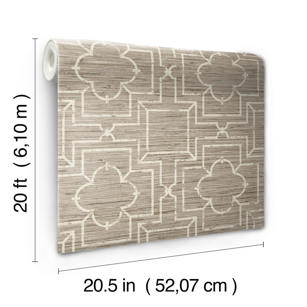 York PSW1067RL Quatrefoil Trellis Neutral Peel & Stick Wallpaper