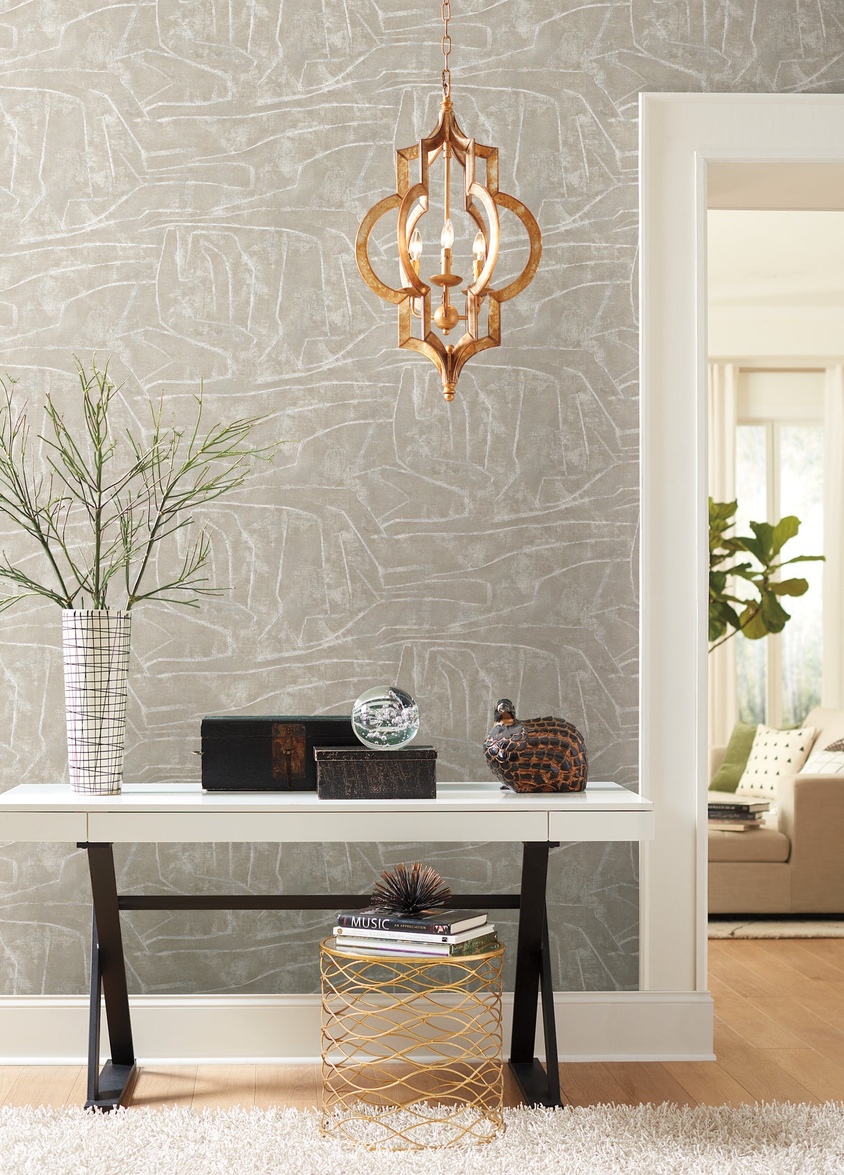 York PSW1068RL Urban Chalk Neutral Peel & Stick Wallpaper