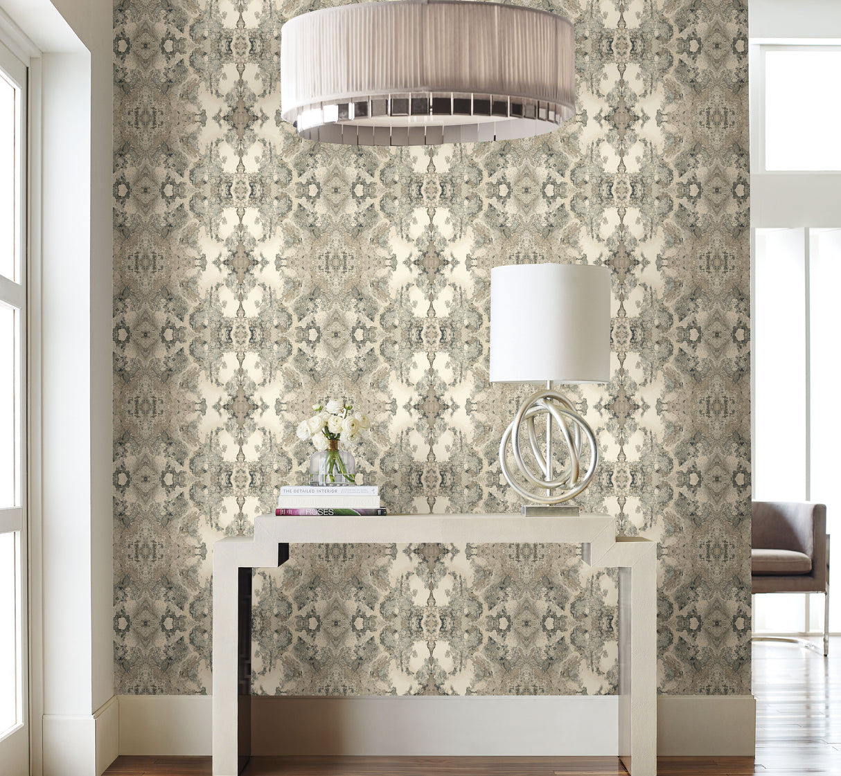 York PSW1092RL Inner Beauty Grey Peel & Stick Wallpaper