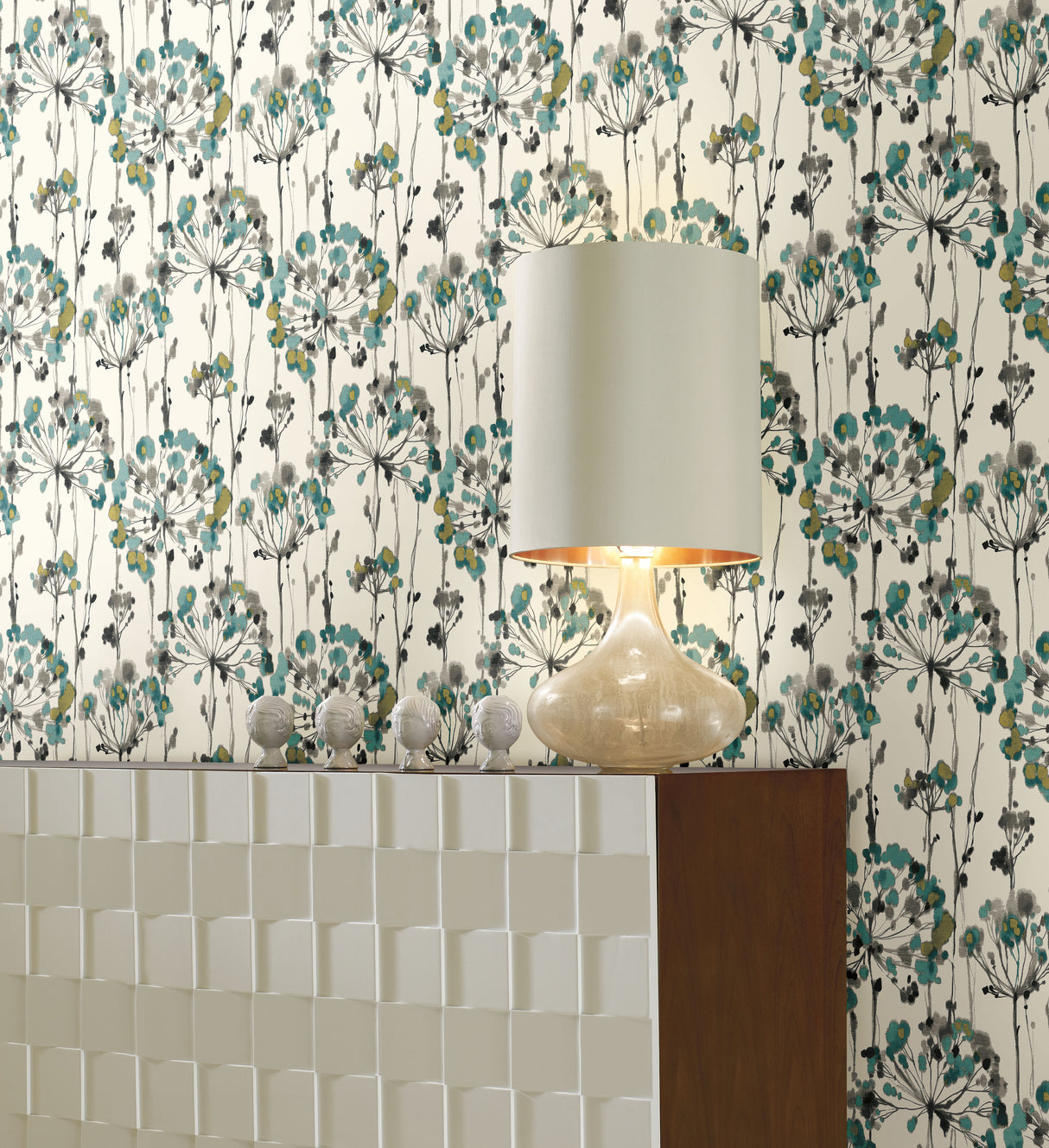 York PSW1096RL Flourish Turquoise Peel & Stick Wallpaper