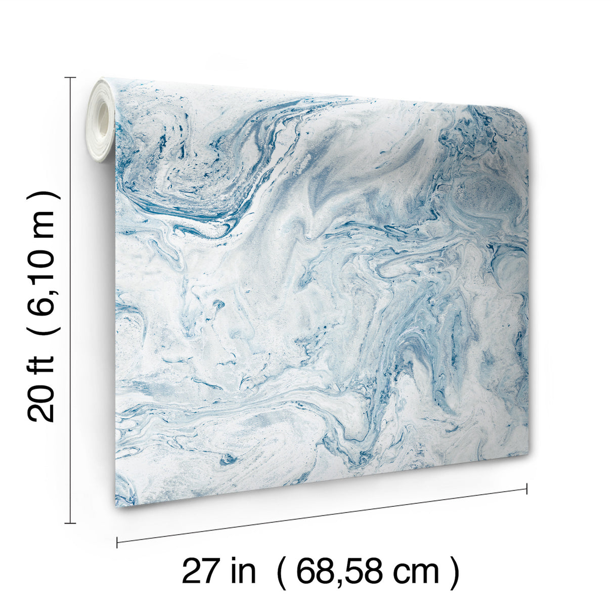 York PSW1126RL Oil & Marble Blue Peel & Stick Wallpaper