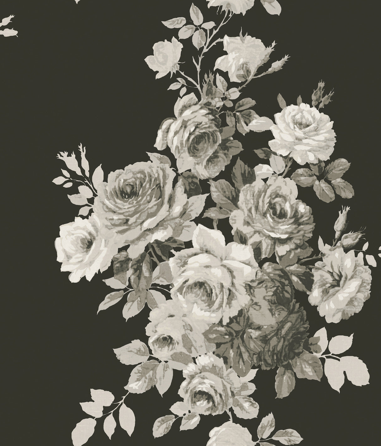 York PSW1156RL Magnolia Home Tea Rose Black & White Peel & Stick Wallpaper
