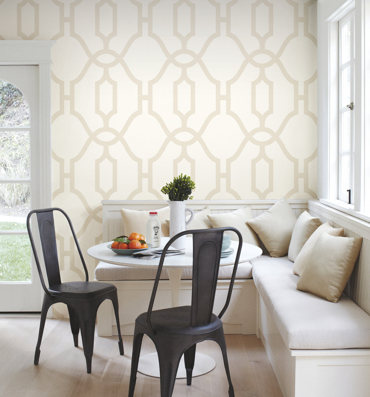 York PSW1162RL Magnolia Home Woven Trellis Beige Peel & Stick Wallpaper