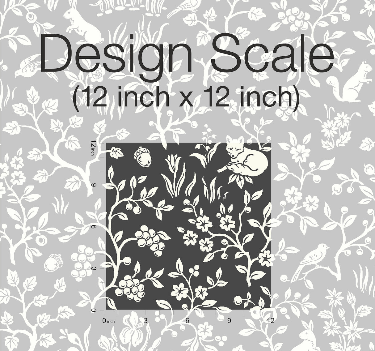 York PSW1164RL Magnolia Home Fox & Hare Black Peel & Stick Wallpaper