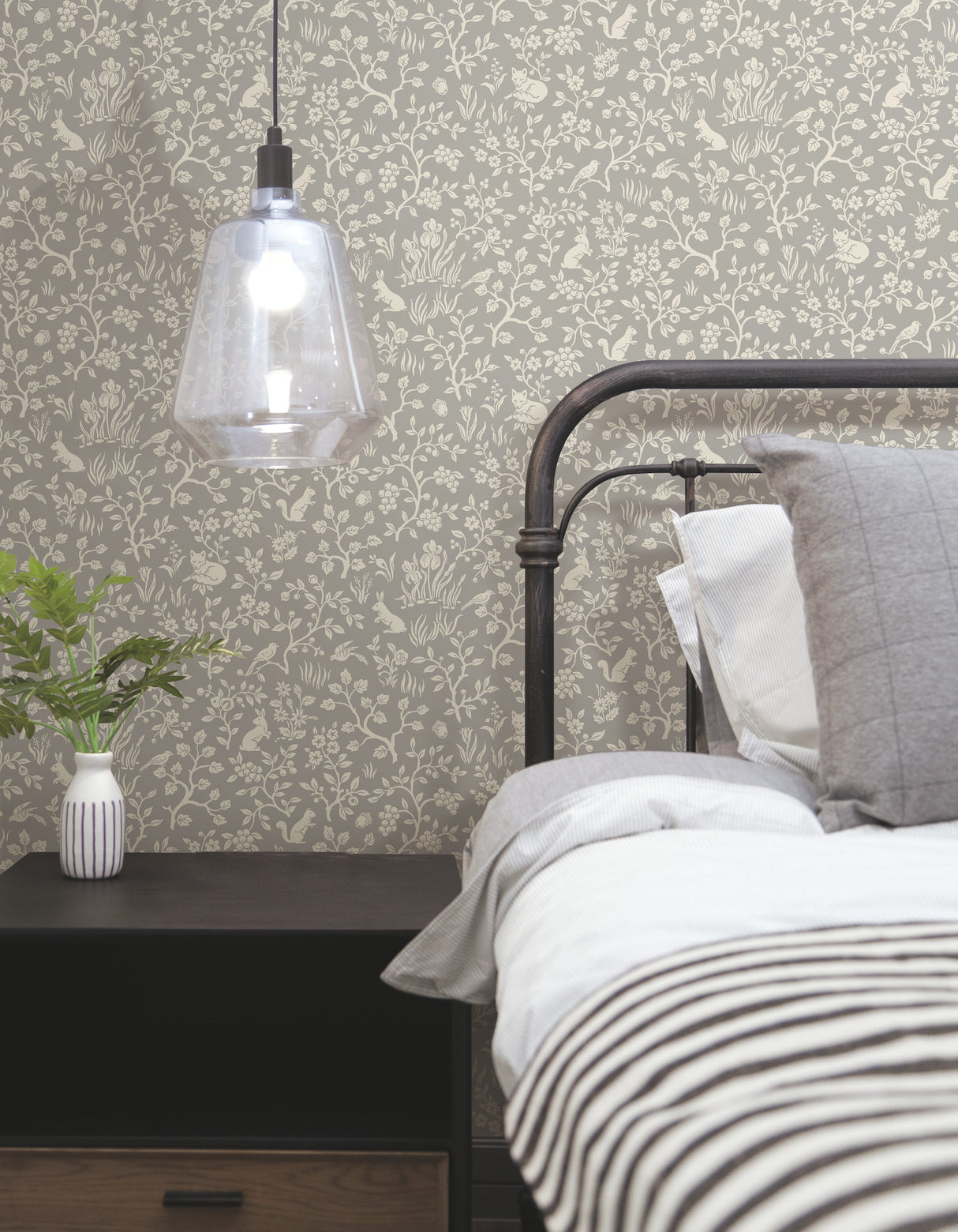 York PSW1165RL Magnolia Home Fox & Hare Grey Peel & Stick Wallpaper