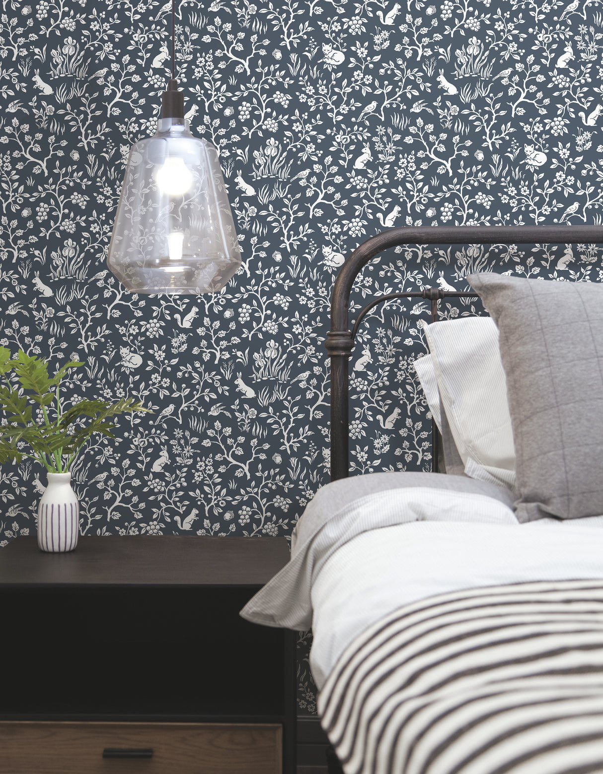 York PSW1166RL Magnolia Home Fox & Hare Navy Peel & Stick Wallpaper