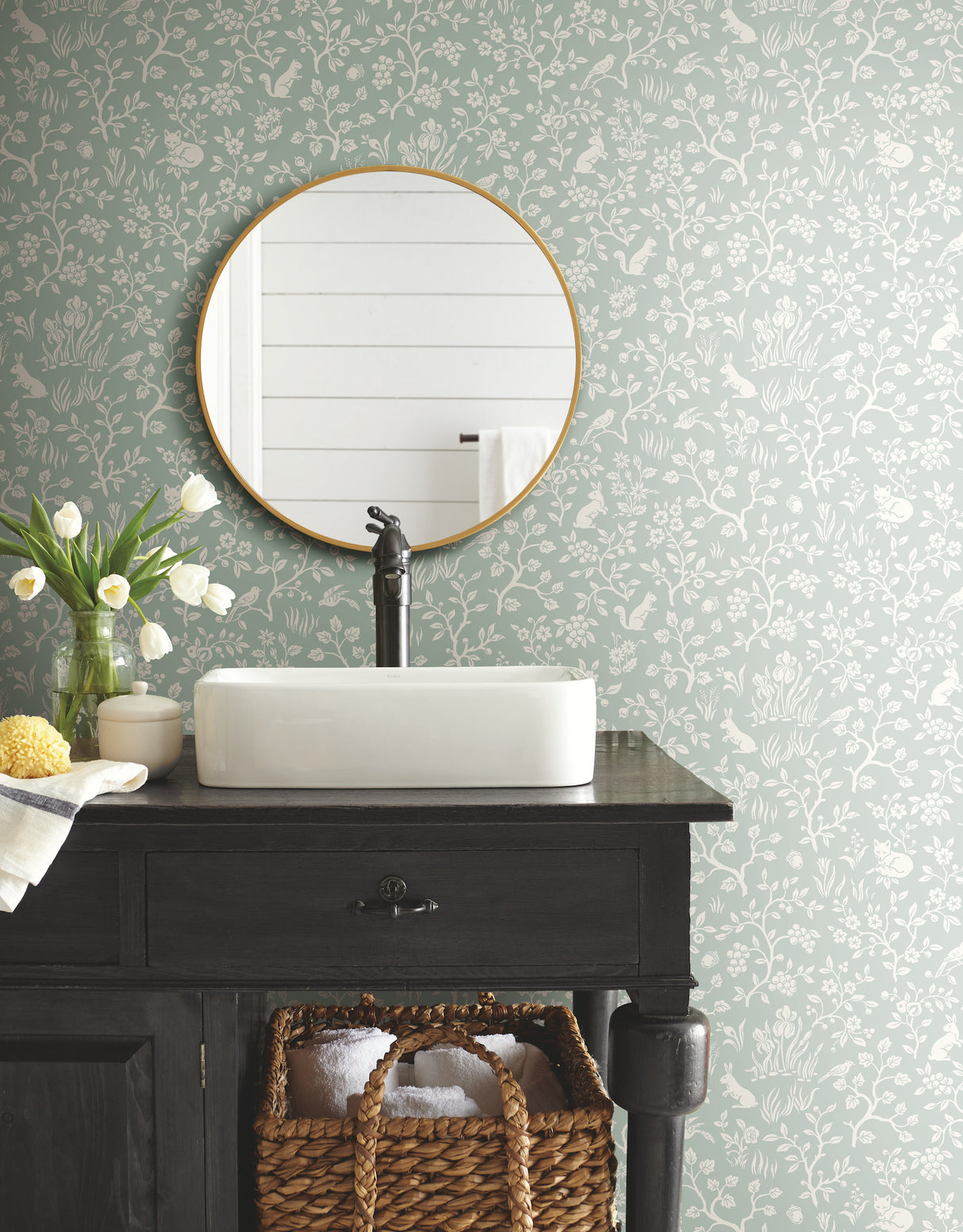 York PSW1167RL Magnolia Home Fox & Hare Green Peel & Stick Wallpaper