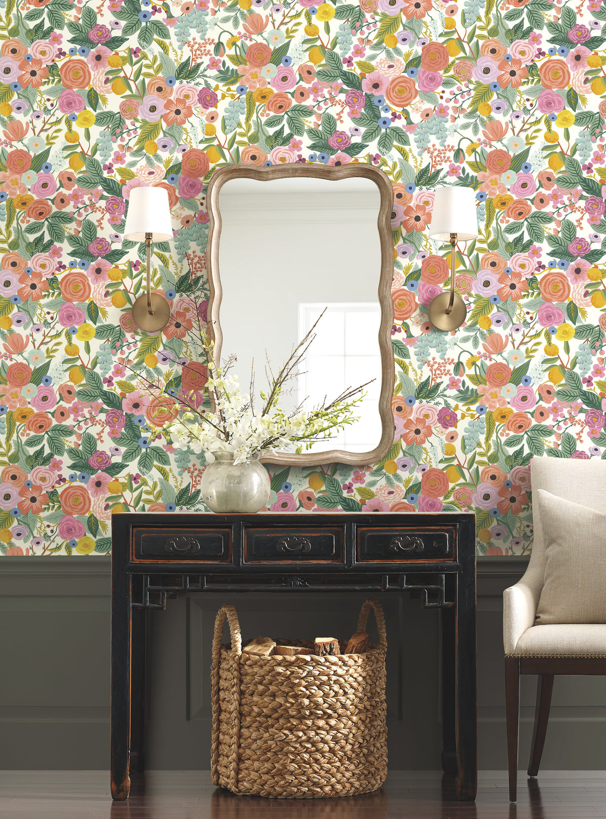 York PSW1200RL Garden Party Rose Peel & Stick Wallpaper