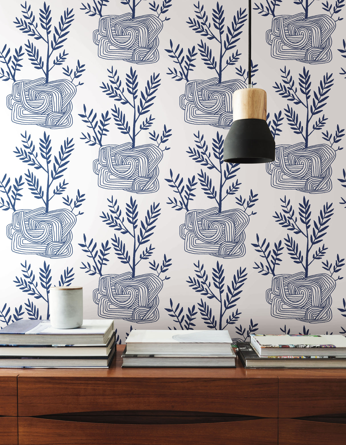 York PSW1228RL Seedlings Blue Peel & Stick Wallpaper