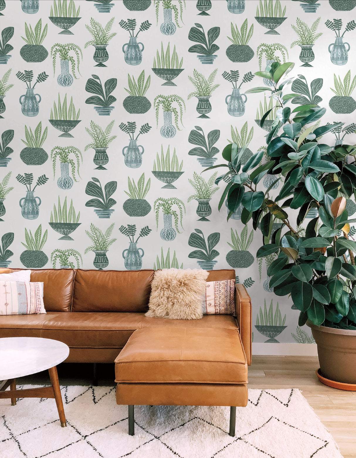 York PSW1249RL Plant Party Green Peel & Stick Wallpaper