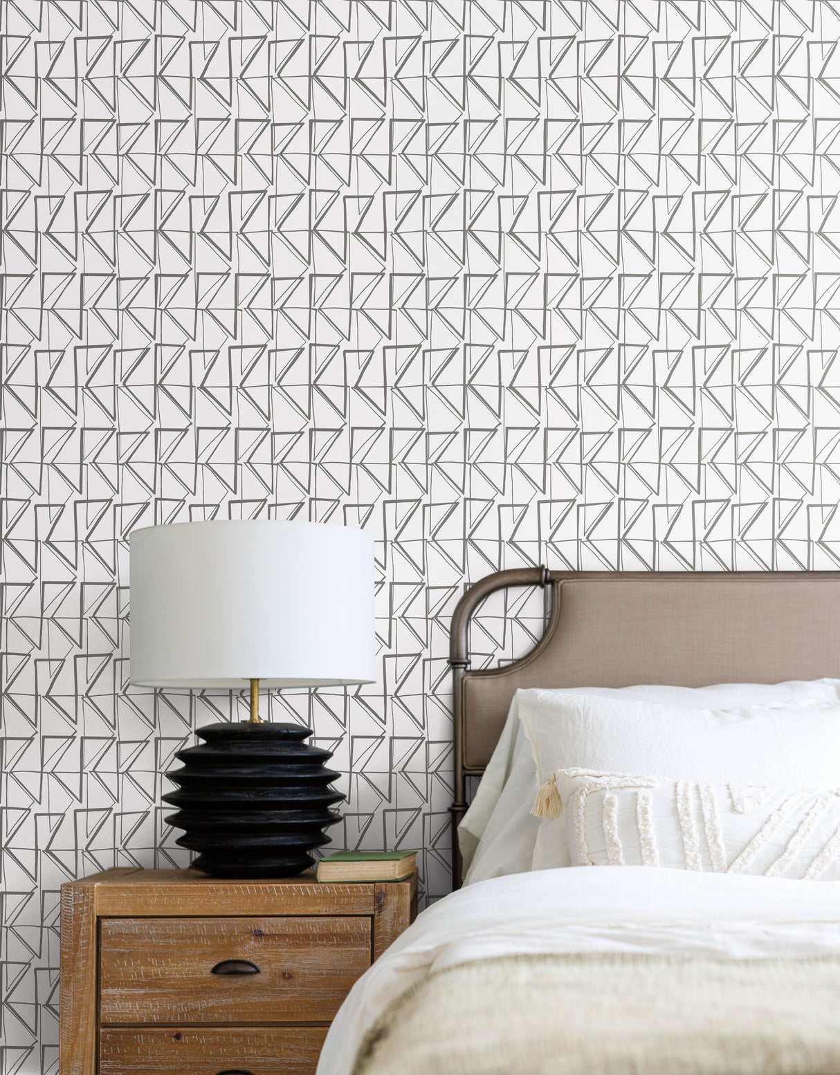 York PSW1252RL Love Triangles Grey Peel & Stick Wallpaper