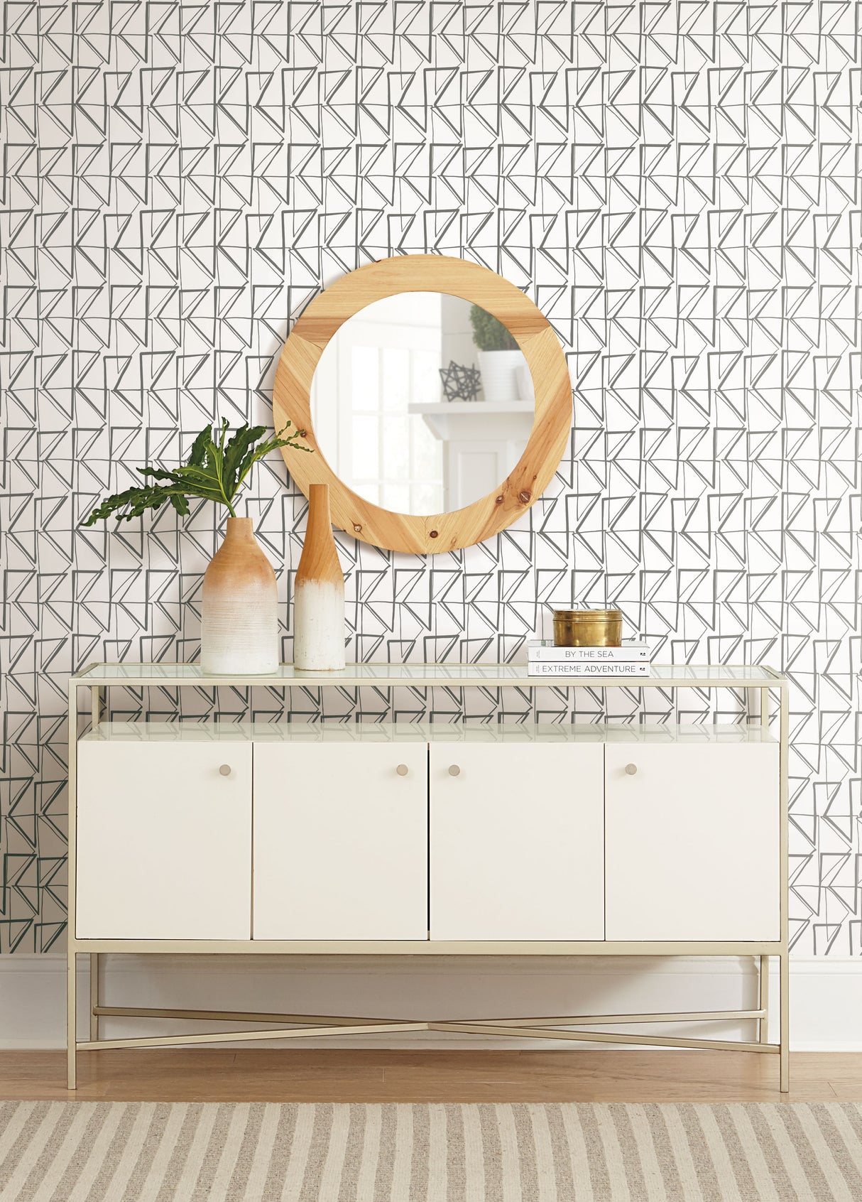 York PSW1252RL Love Triangles Grey Peel & Stick Wallpaper