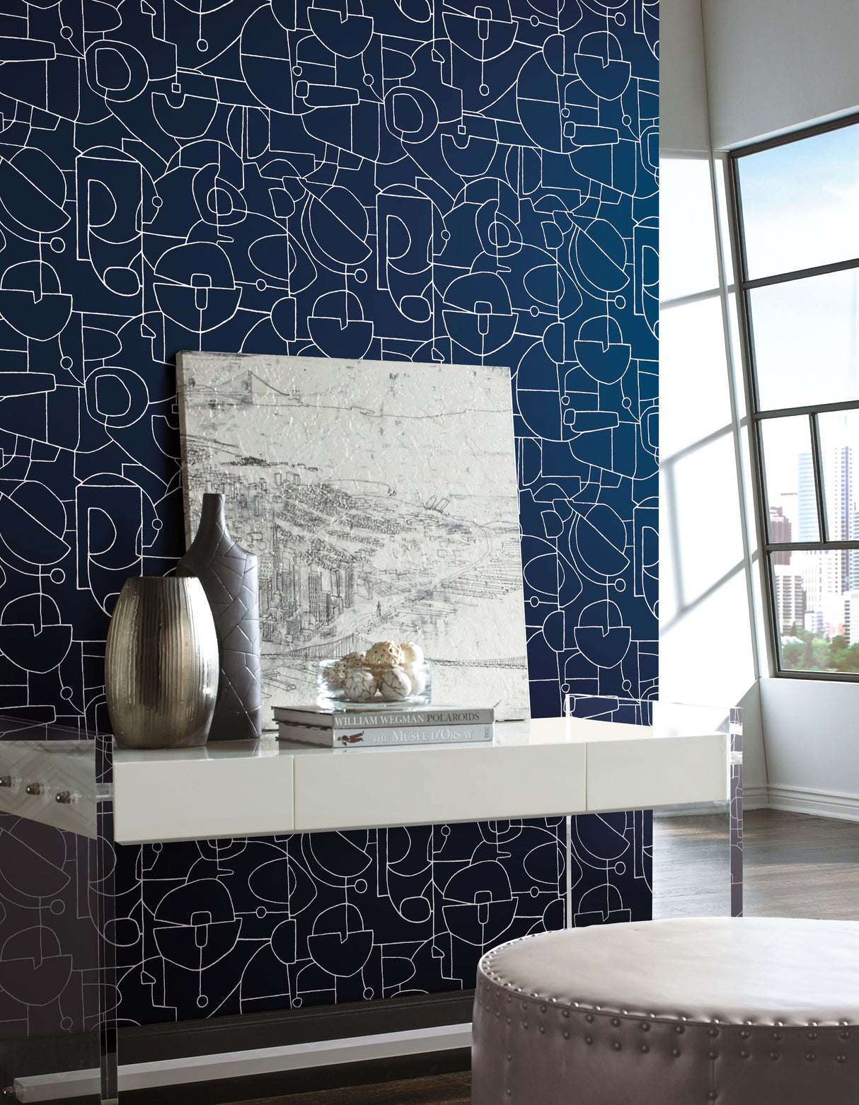 York PSW1263RL Robotics Navy Peel & Stick Wallpaper