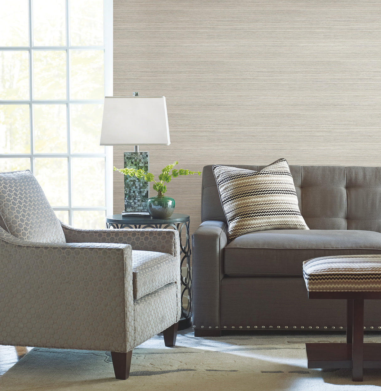 York PSW1278RL Cattail Weave Brown Peel & Stick Wallpaper