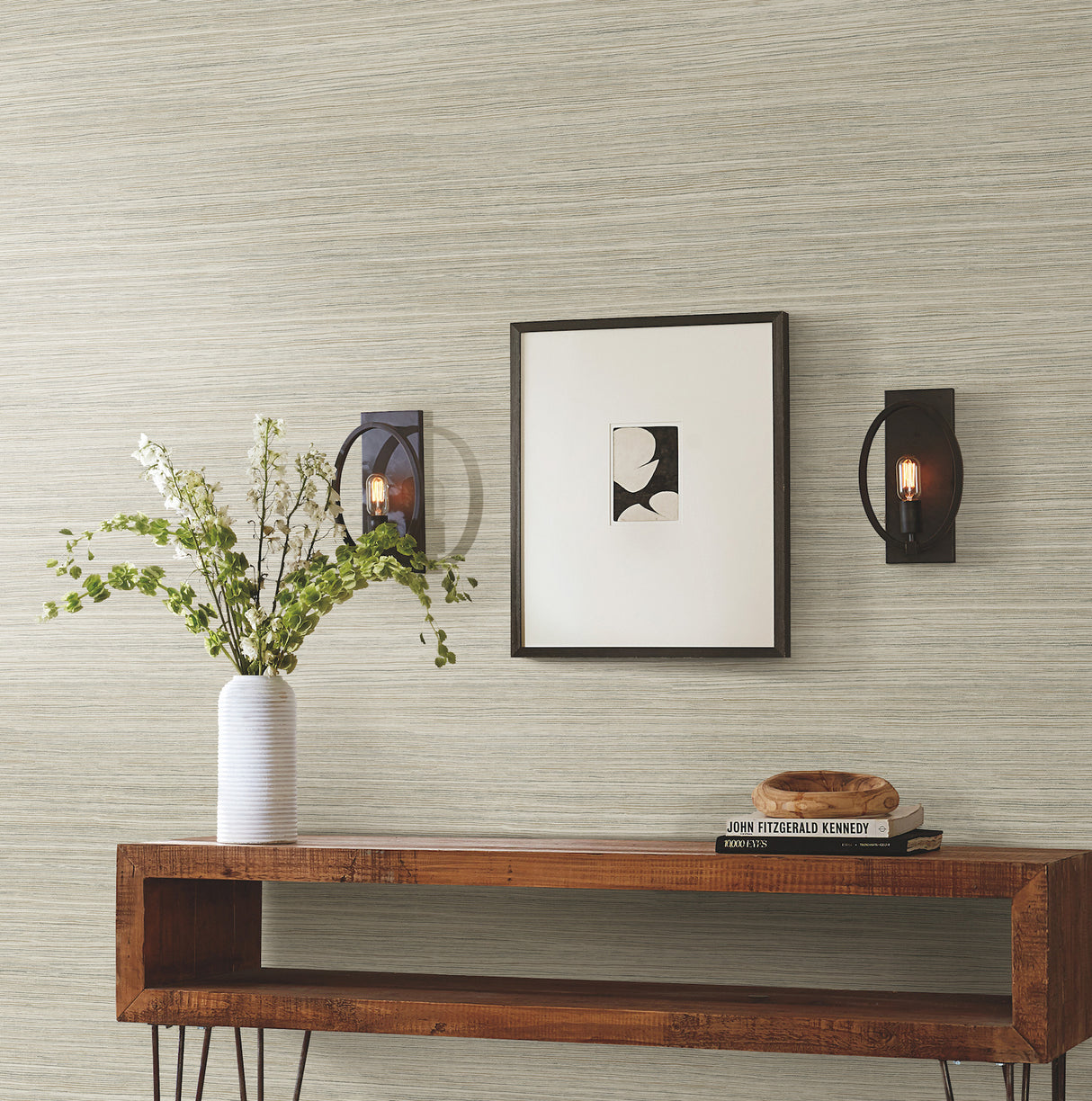 York PSW1278RL Cattail Weave Brown Peel & Stick Wallpaper