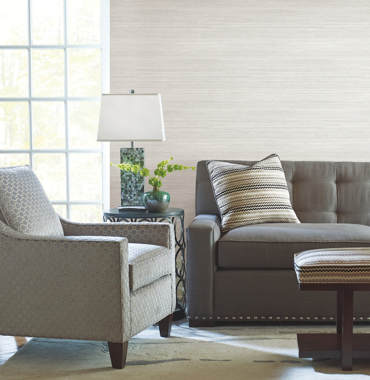 York PSW1279RL Cattail Weave White Peel & Stick Wallpaper