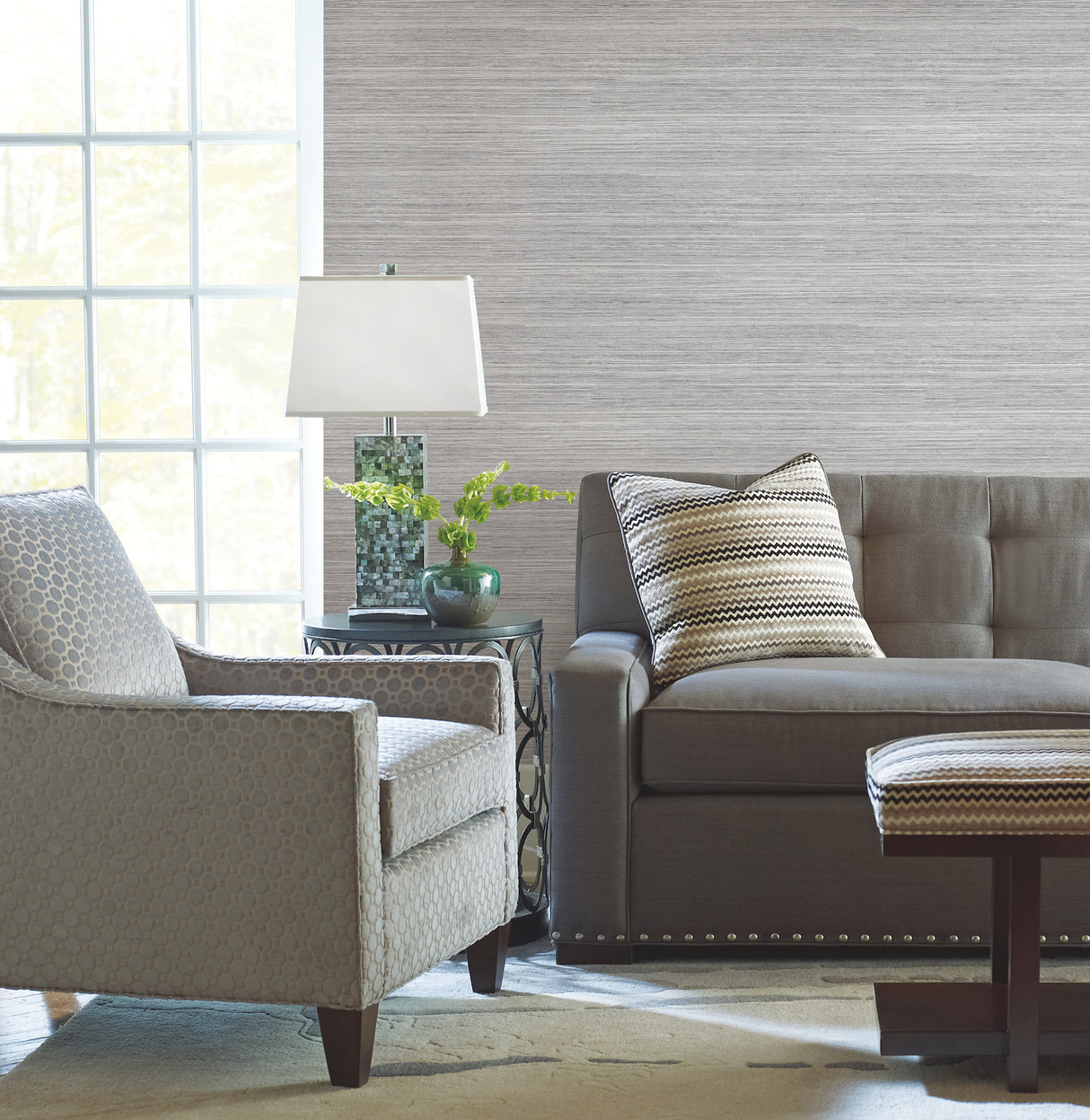 York PSW1280RL Cattail Weave Grey Peel & Stick Wallpaper