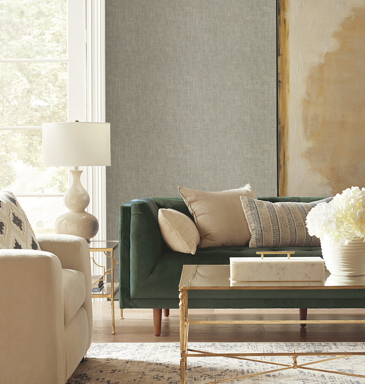 York PSW1282RL Reed Basket Brown Peel & Stick Wallpaper