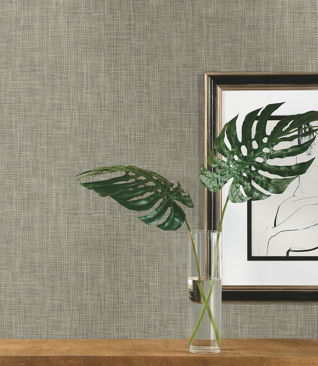 York PSW1282RL Reed Basket Brown Peel & Stick Wallpaper