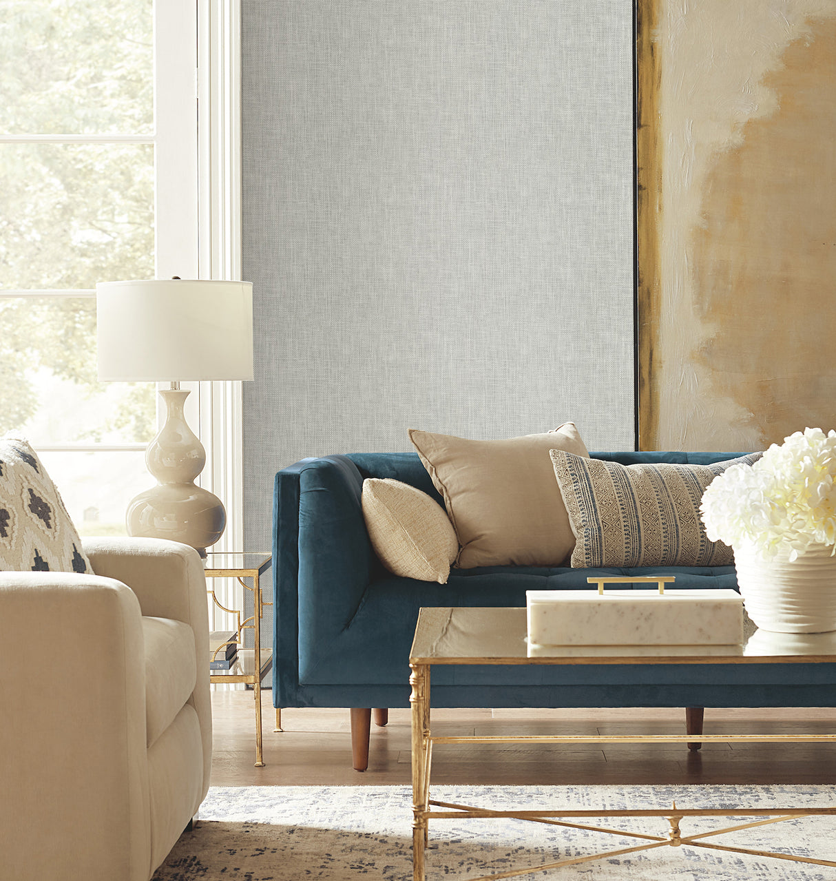 York PSW1284RL Reed Basket White Peel & Stick Wallpaper