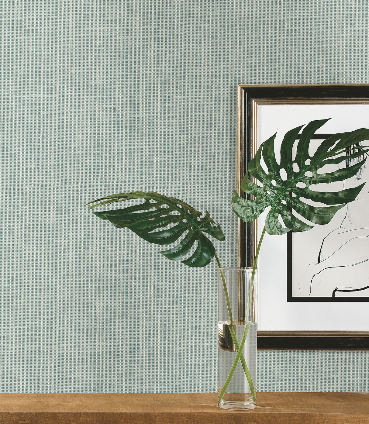 York PSW1285RL Reed Basket Blue Peel & Stick Wallpaper