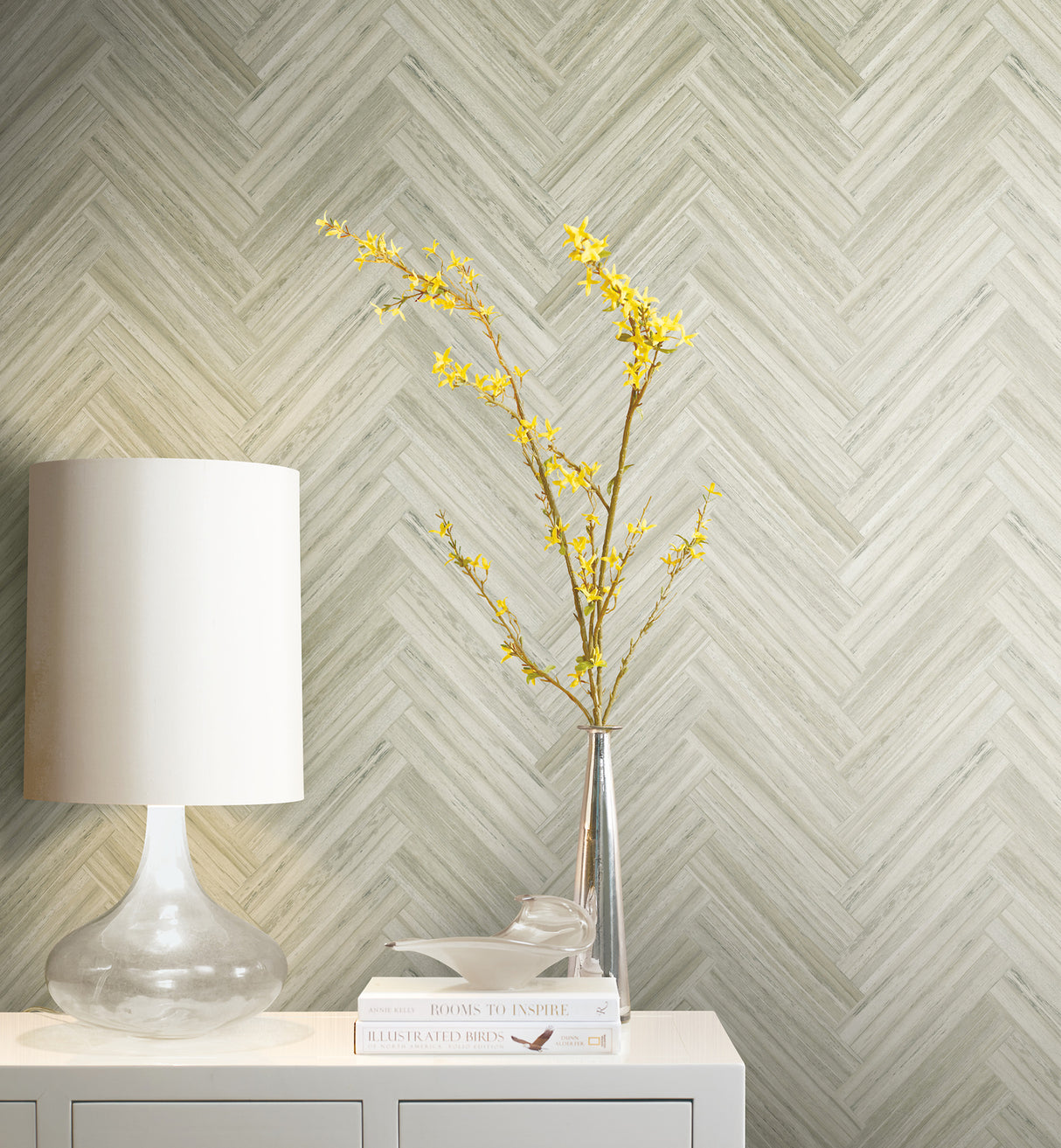 York PSW1286RL Hermosa Herringbone Brown Peel & Stick Wallpaper