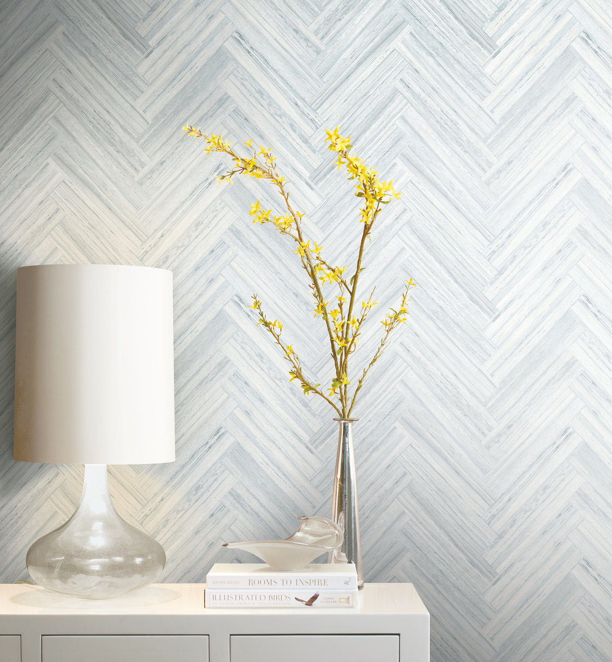 York PSW1289RL Hermosa Herringbone Blue Peel & Stick Wallpaper