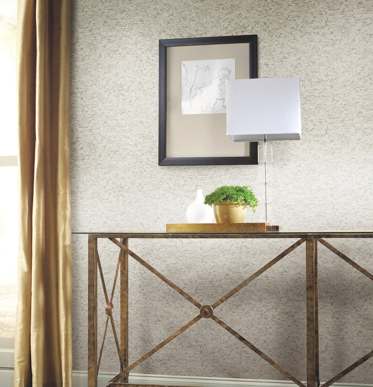 York PSW1291RL Shimmering Cork Beige Peel & Stick Wallpaper