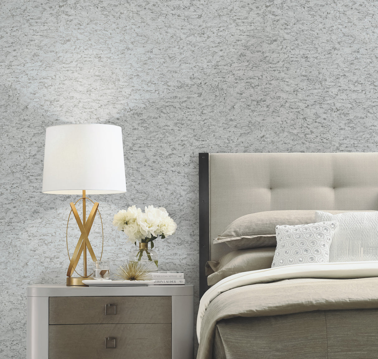 York PSW1292RL Shimmering Cork Grey Peel & Stick Wallpaper