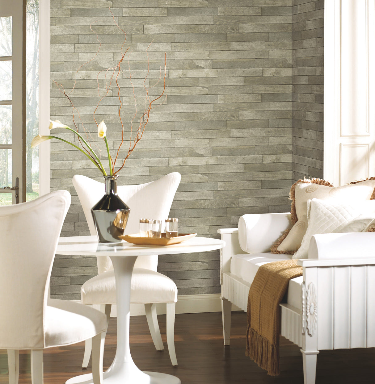 York PSW1294RL Warehouse Planks Brown Peel & Stick Wallpaper