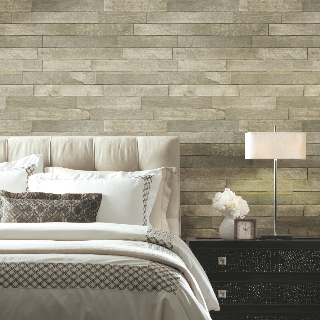 York PSW1294RL Warehouse Planks Brown Peel & Stick Wallpaper