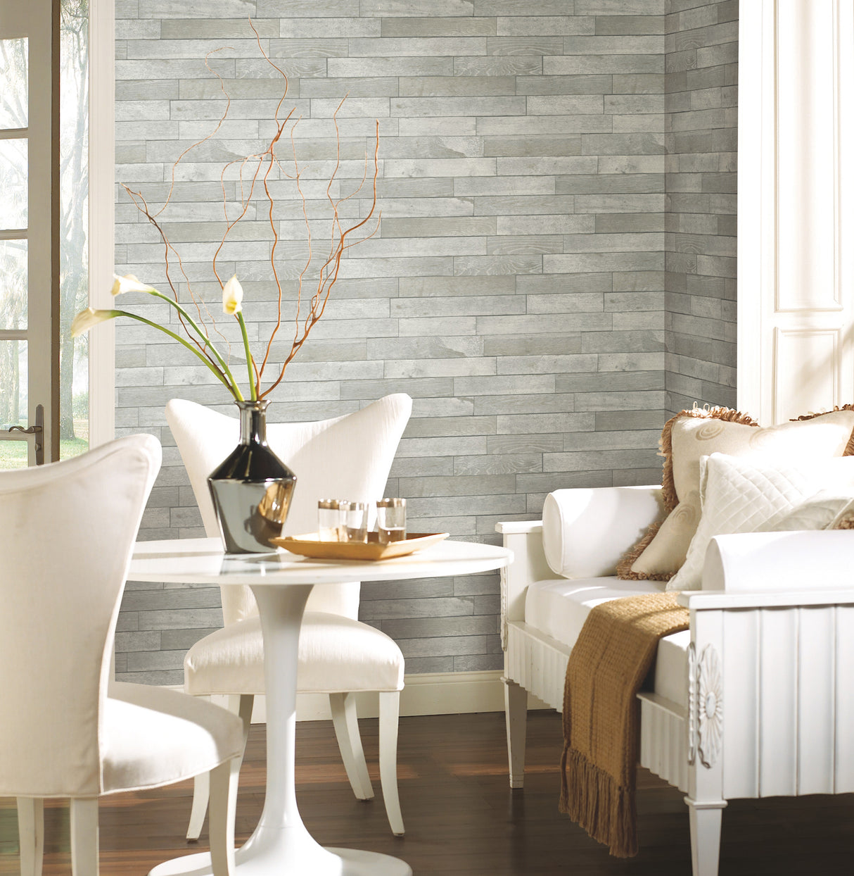 York PSW1295RL Warehouse Planks Grey Peel & Stick Wallpaper