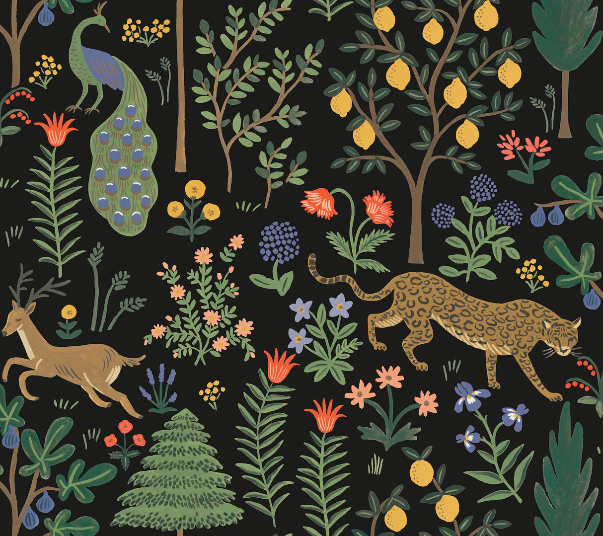 York PSW1321RL Menagerie Black Peel & Stick Wallpaper