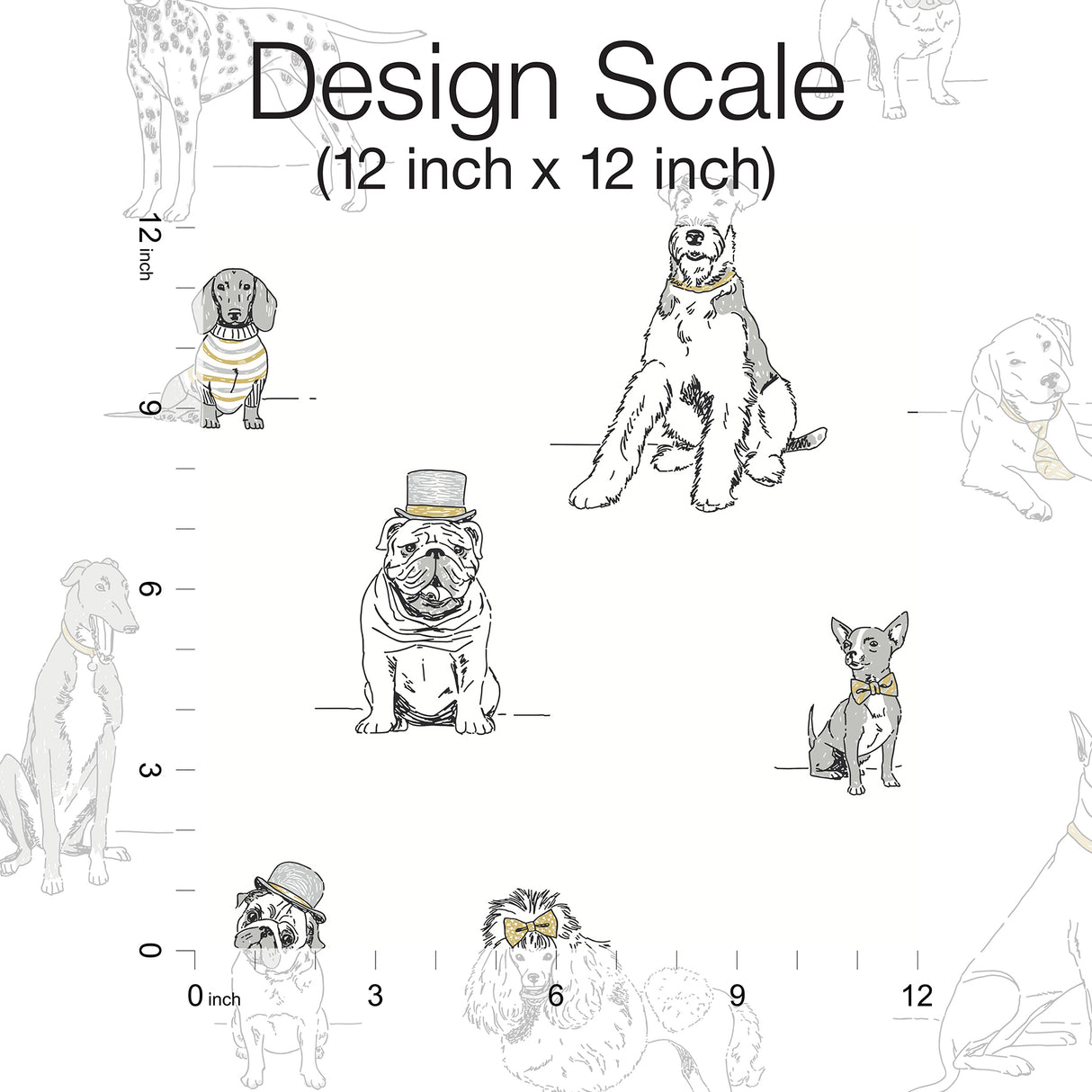 York PSW1339RL Dog's Life Silver & Gold Peel & Stick Wallpaper