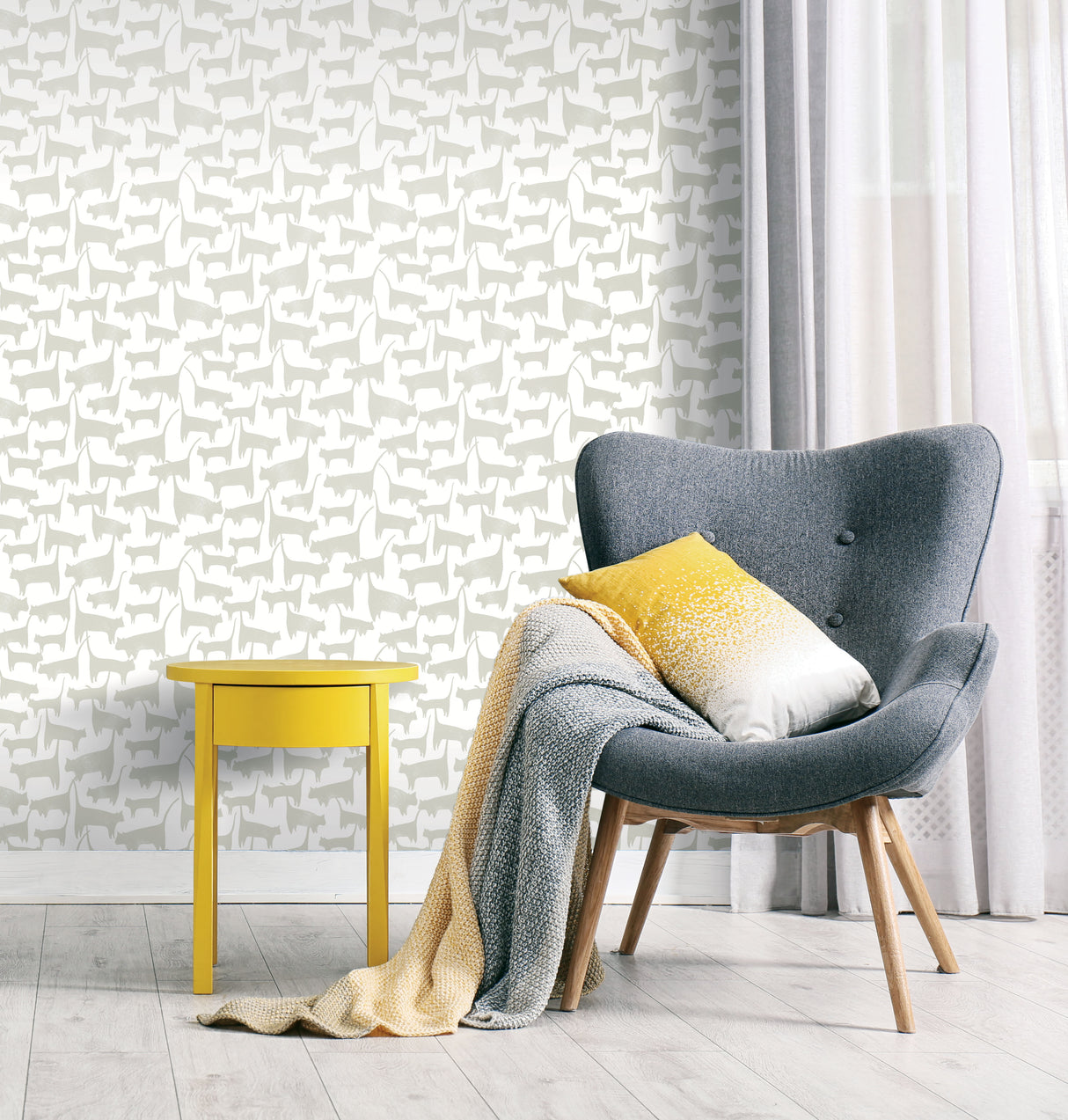 York PSW1341RL Cat Tails Beige Peel & Stick Wallpaper