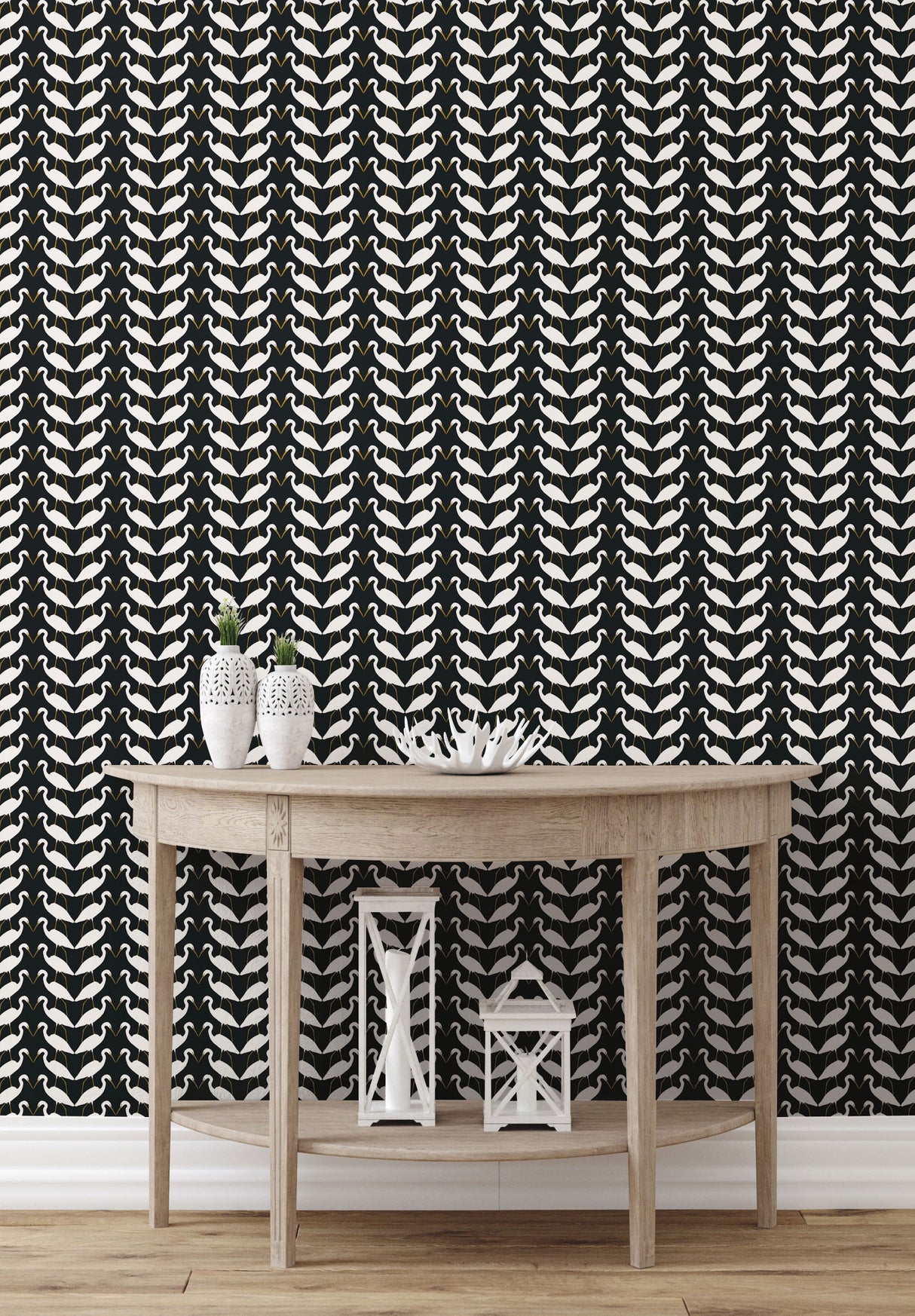 York PSW1345RL Elegant Birds Black & Gold Metallic Peel & Stick Wallpaper