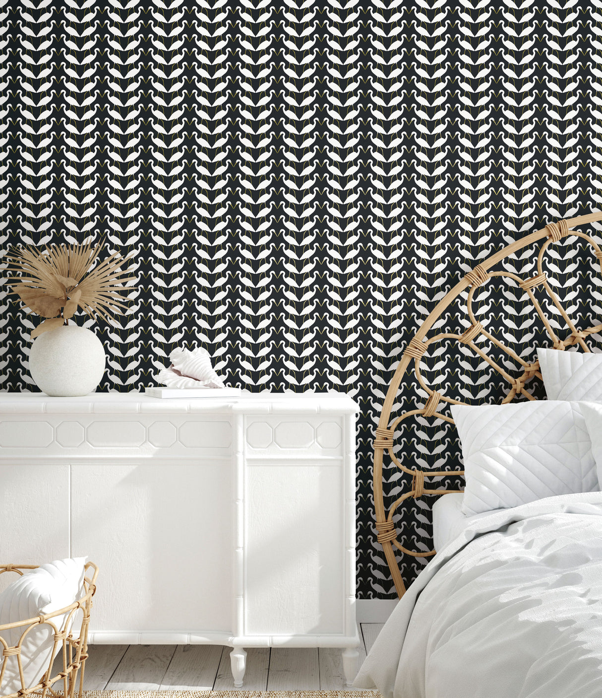 York PSW1345RL Elegant Birds Black & Gold Metallic Peel & Stick Wallpaper