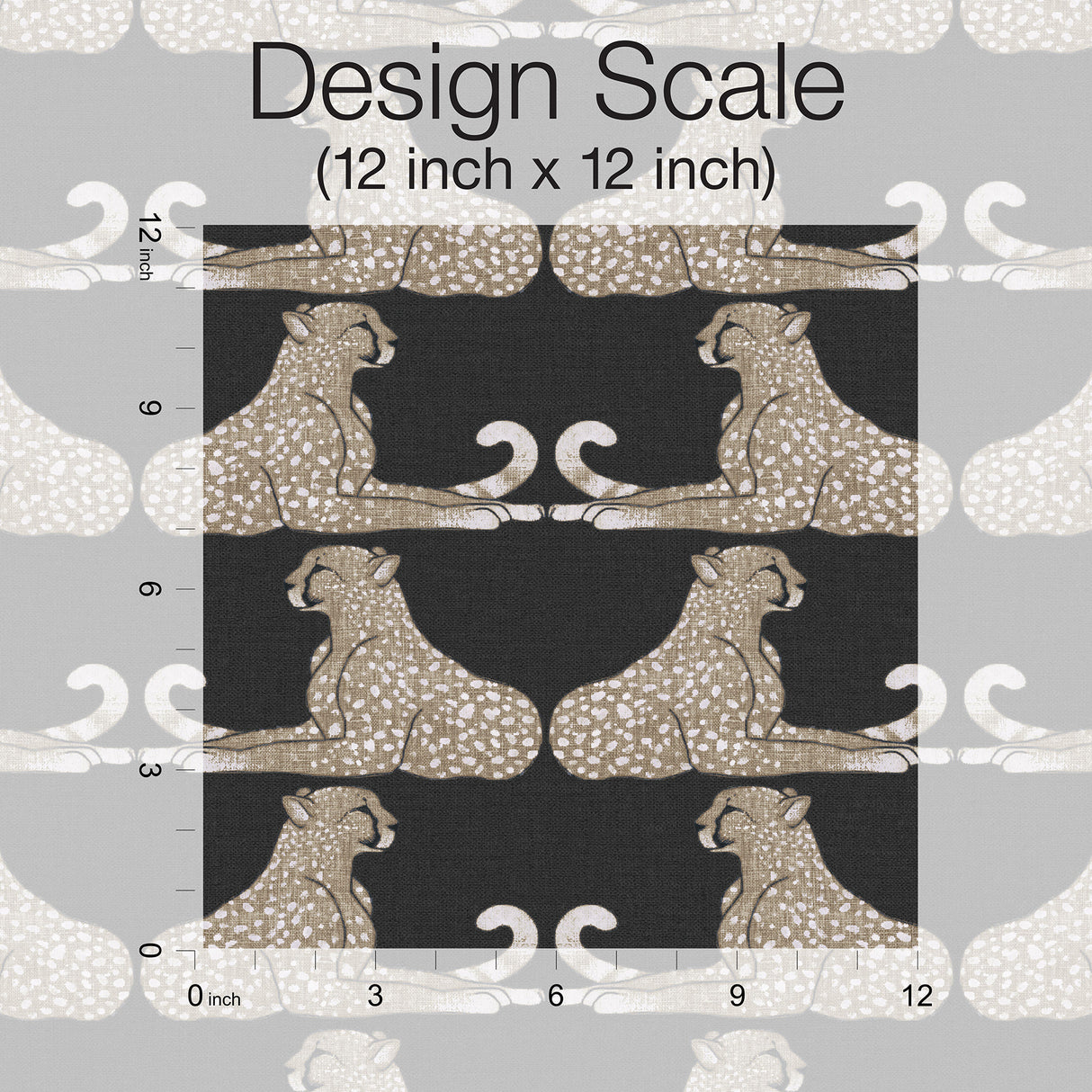 York PSW1355RL Reclining Cheetahs Black Peel & Stick Wallpaper
