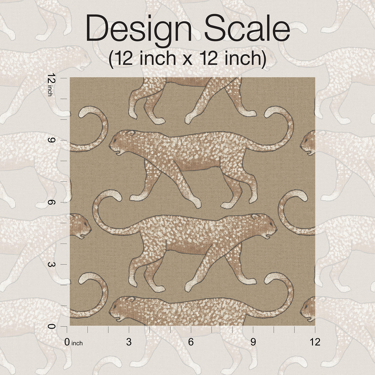 York PSW1358RL Big Cat Walk Brown Peel & Stick Wallpaper