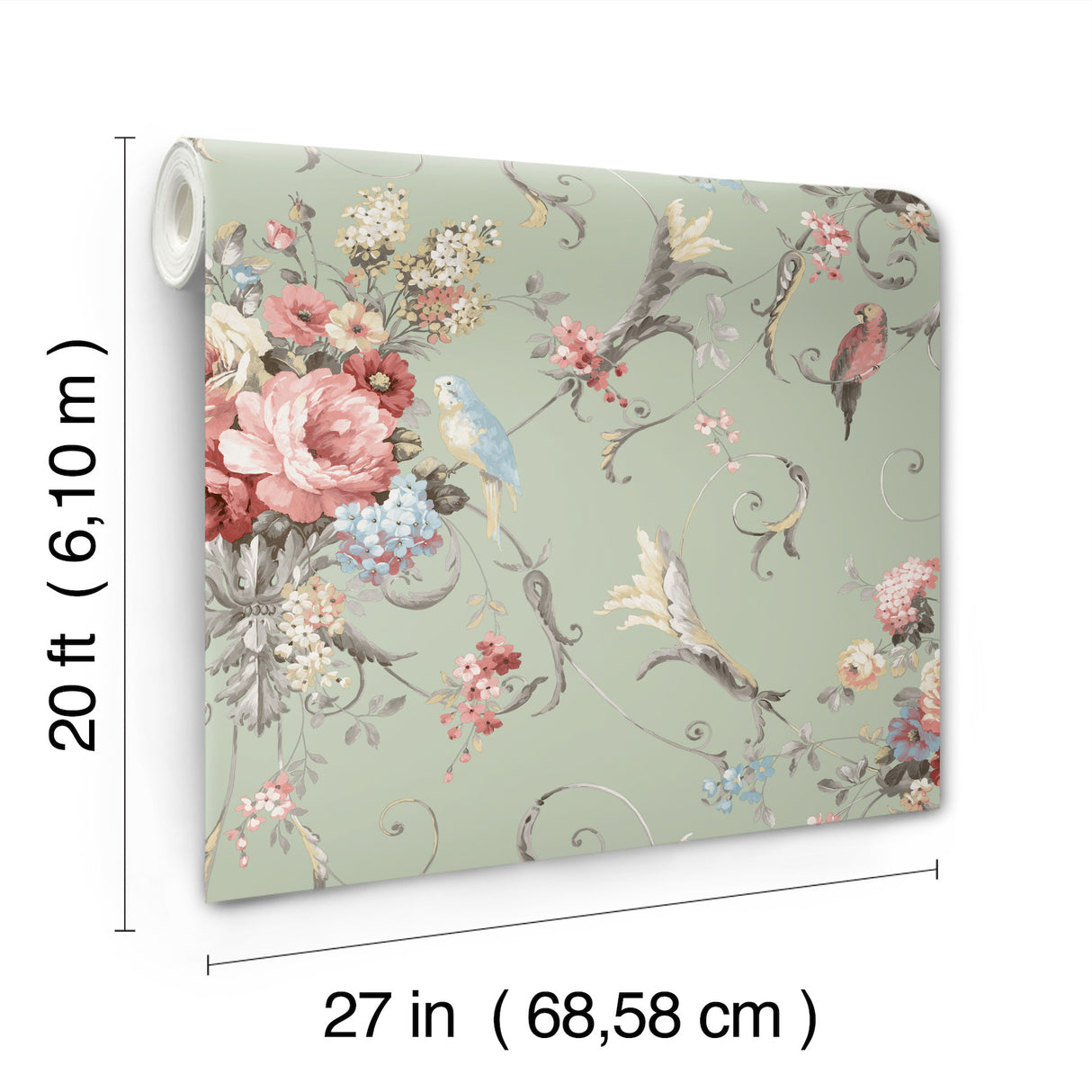 Eade’s Parrots with Floral Bouquets Eucalyptus