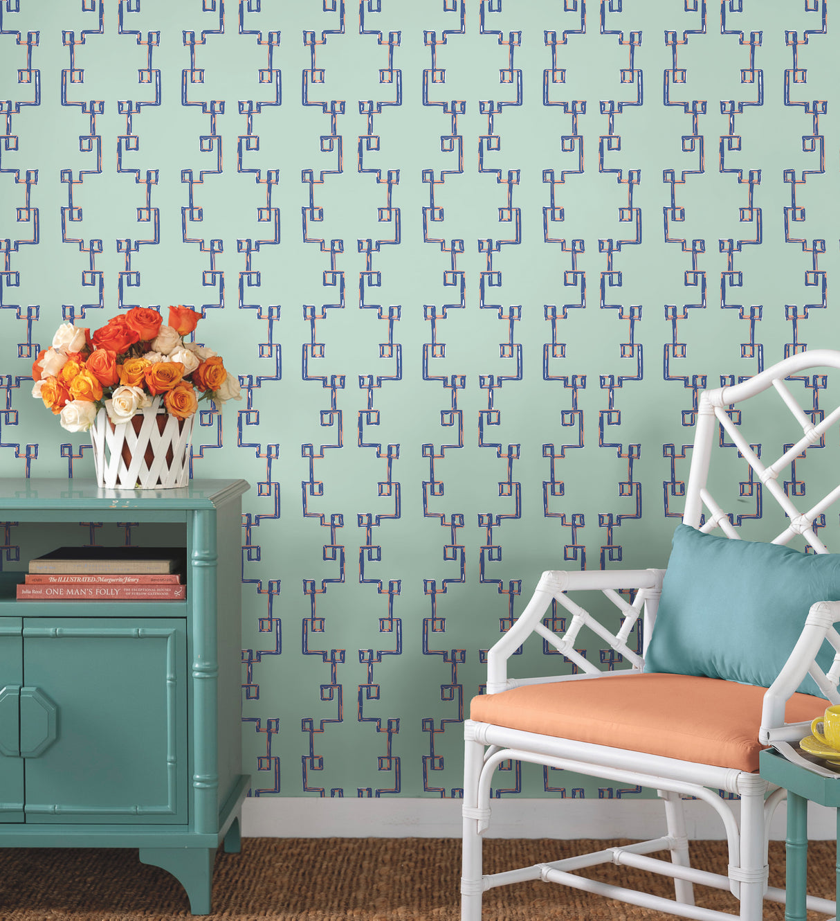 York PSW1388RL Bamboozled Sky Blue Peel & Stick Wallpaper