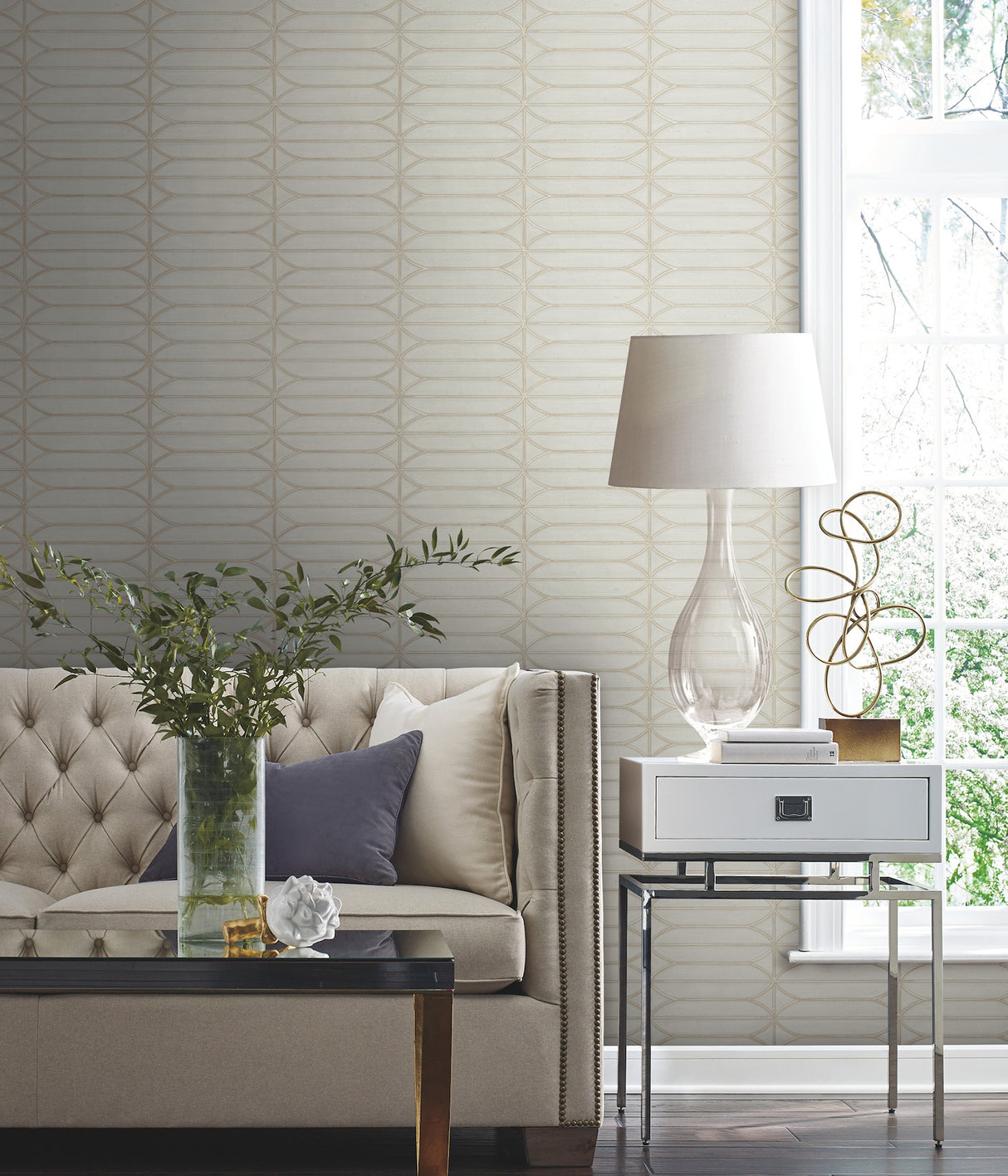 York PSW1411RL Pavilion Taupe Peel & Stick Wallpaper